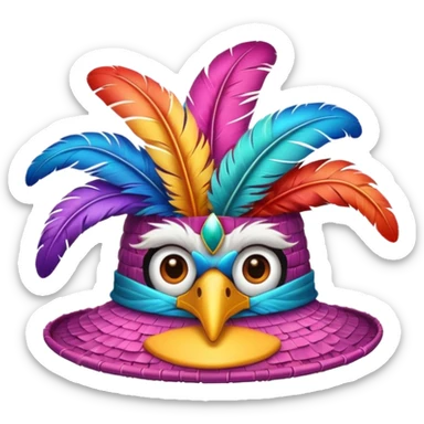  Clown feathered hat just give me feathered hat  sticker