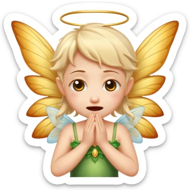 A little fairy, with wings,  , do more different emotional, she cry, smail  tayd , angry, hungry, sticker