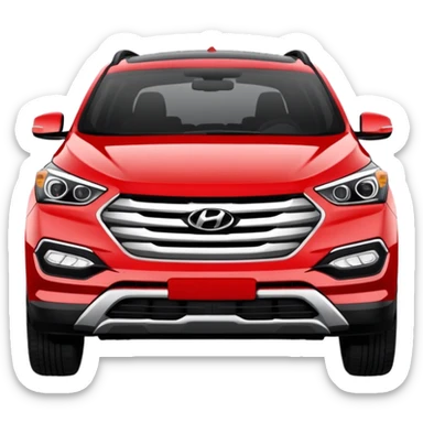 Red Hyundai Santa Fe sport suv black interior front view sticker