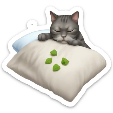 cat sniffing catnip and falling asleep sticker