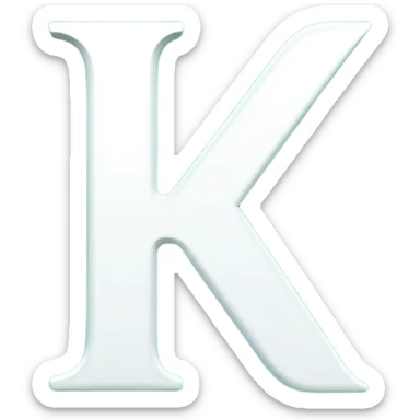 The letter “K” on a green square sticker