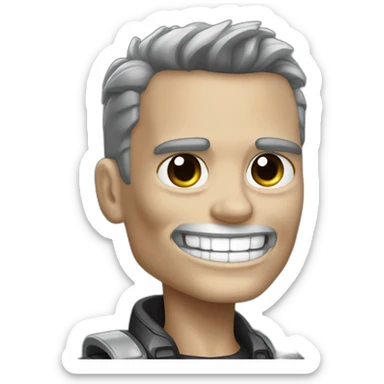 terminator t800 cute smile sticker