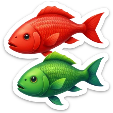 Red Fish Loves The Green Fish sticker