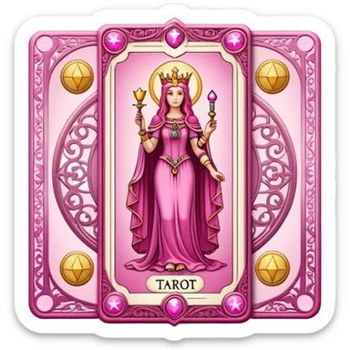 pink tarot card sticker