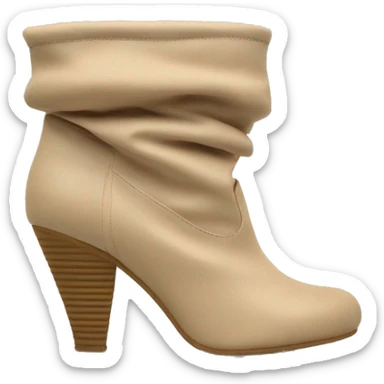 Beige slouchy heel boots sticker