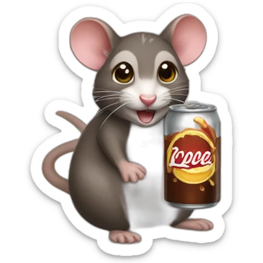 Ratón con cola de gato sticker