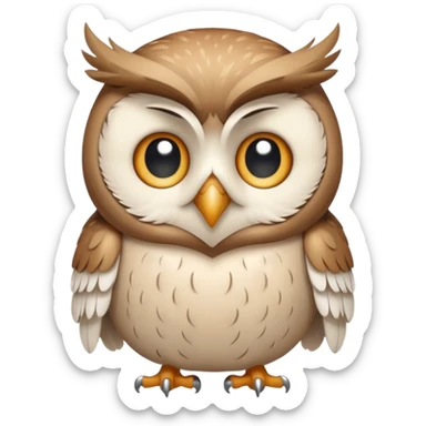 owl emoticon that is crying sticker