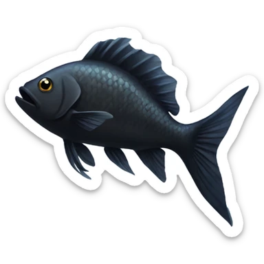 Black fish short fins sticker