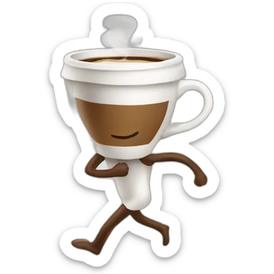 a cup of coffee is walking sticker