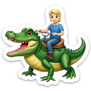 Calvy Barra riding a alligator  sticker