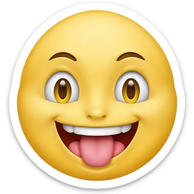 yellow face with tongue sticking out to the side sticker
