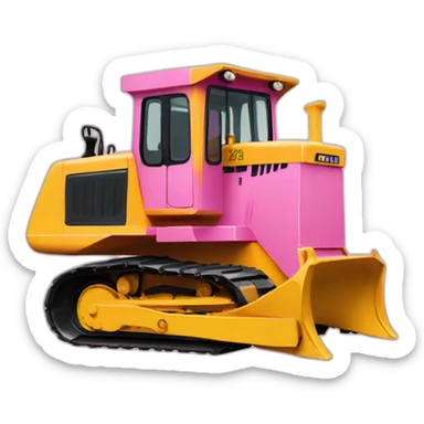 bulldozer-pink sticker