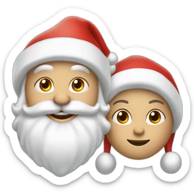 santa and mrs. claus sticker