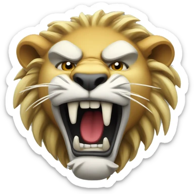 angry lacrosse lion sticker