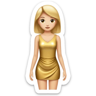 gold mini dress  sticker