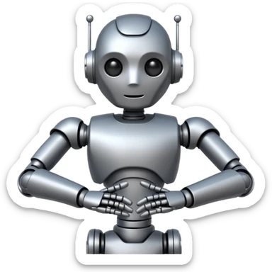 robot crossing his arms sticker