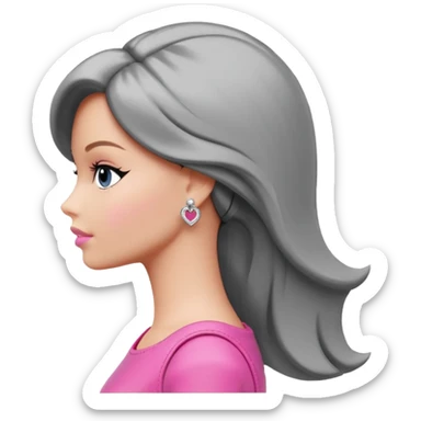 Logo barbie en gris de profil sticker