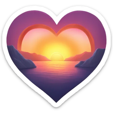 Heart shaped sunrise sticker
