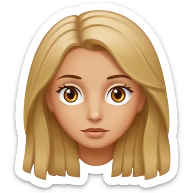 Very tan white girl with hazel eyes and hair  sticker