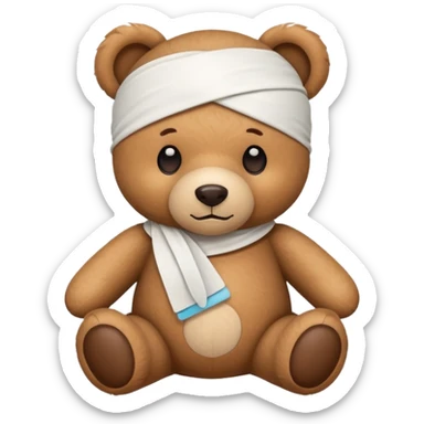 Teddy head injured sticker