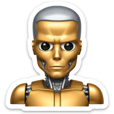 terminator with no hair gold silver bronze  sticker