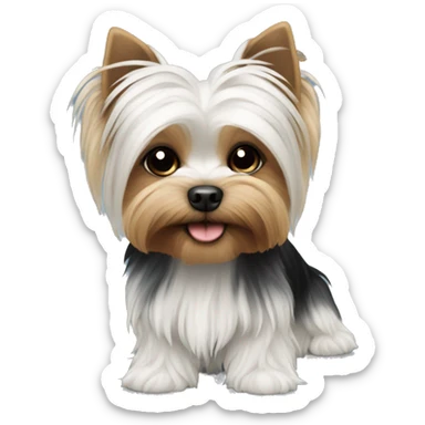 Black and white yorki sticker