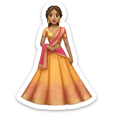 Girl with lehenga sticker