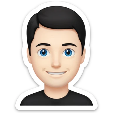 Neil McCormick from Mysterious Skin with blue eyes, black hair, black shirt sticker