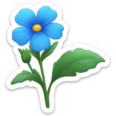 Blue flower sticker