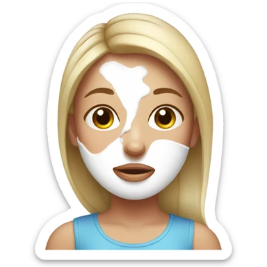 Girl with milk on face sticker