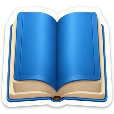 Opened book blue sticker