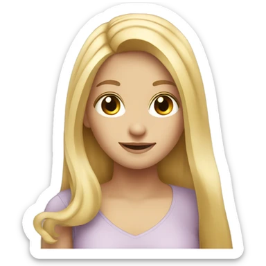 Blonde girl with long hair nano sticker