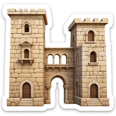 Cinematic Realistic Byblos Old City Landmark Emoji, depicted with ancient, weathered stone structures rendered with lifelike detail and nostalgic, warm lighting. sticker