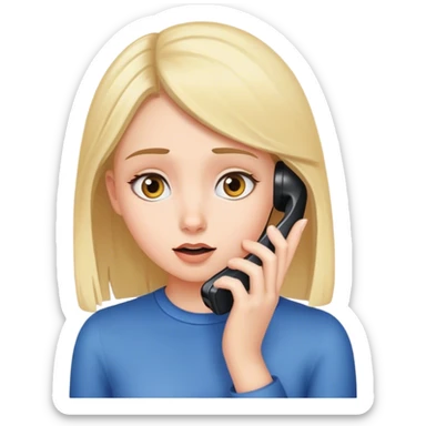 Girl eavesdropping on someone’s phone call  sticker