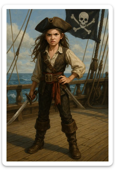 Une pirate  ( fille ) ados de 16 ans qui adore combattre en épée sticker