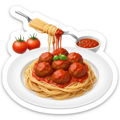 spaghetti with meatballs sticker