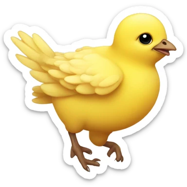 yellow baby bird chick running sticker