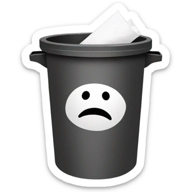 throw paper in a trash can sticker