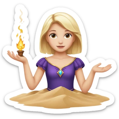 Blonde girl magic over sand sticker