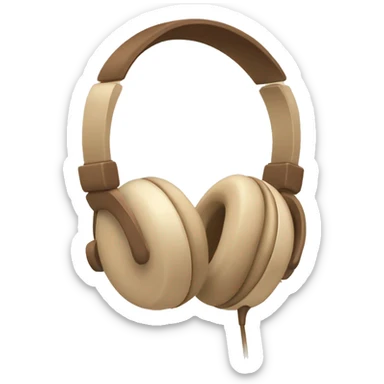 beige headphones with brown bows sticker
