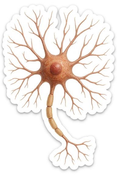 neurone umano anatomico realistico, iperrealistico 4k sticker