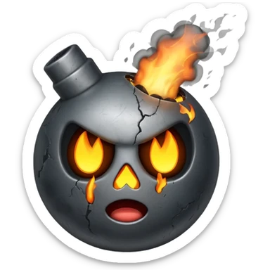 Bomb face sticker