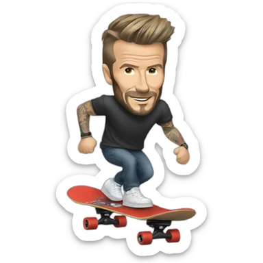 David Beckham on a skateboard  sticker