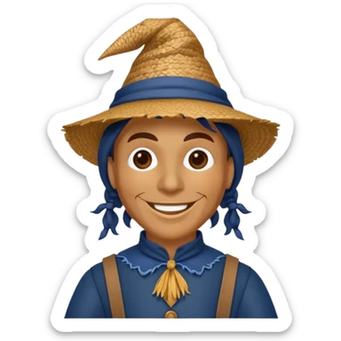 Scarecrow from the Wizard of Oz with dark blue outfit sticker