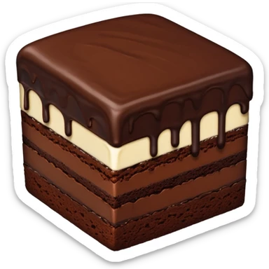 realistic chocolate cake piece sticker