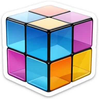 Transparent glass Rubix cube sticker