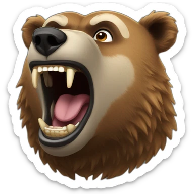 Grizzlybear screaming sticker