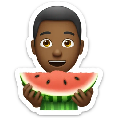 A person eating watermelon sticker