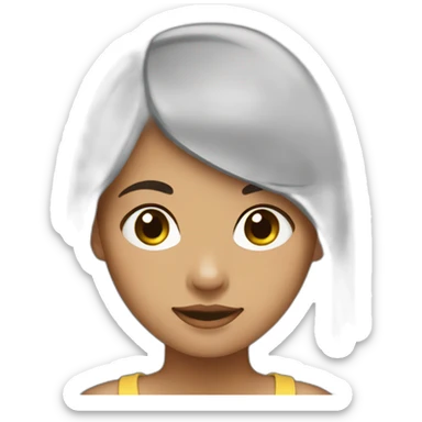 burmese girl-with Hair straight  black sticker