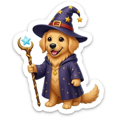 Dog wizard sticker
